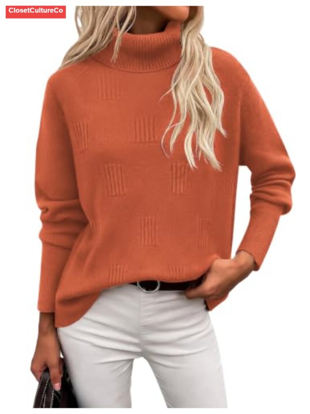 Ekouaer Women's Turtleneck Sweater Long Sleeve Knitted Pullover Top
